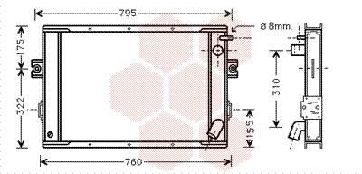 Ψυγείο, ψύξη κινητήρα VAN WEZEL 28002023