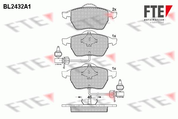 Σετ τακάκια, δισκόφρενα FTE BL2432A1