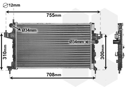 Ψυγείο, ψύξη κινητήρα VAN WEZEL 37002380