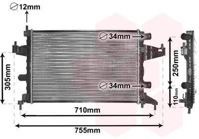 Ψυγείο, ψύξη κινητήρα VAN WEZEL 37002303