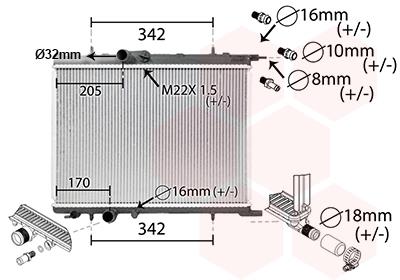 Ψυγείο, ψύξη κινητήρα VAN WEZEL 40002300