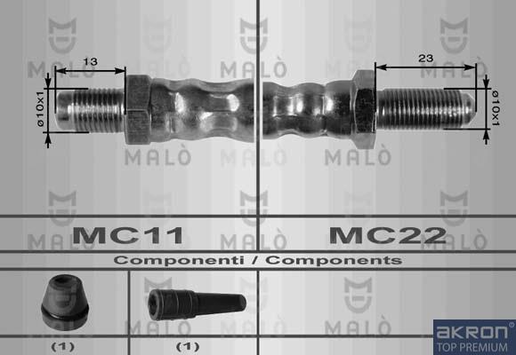 Ελαστικοί σωλήνες φρένων (μαρκούτσια) MALO 8461