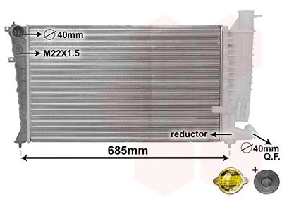 Ψυγείο, ψύξη κινητήρα VAN WEZEL 40002142