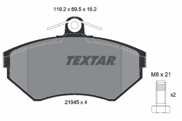 TEXTAR (631 00) ΔΙΣΚΟΦΡΕΝΑ SEAT (16.2 mm)