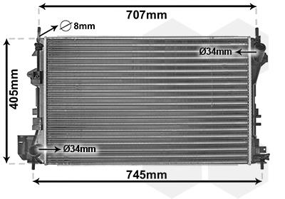 Ψυγείο, ψύξη κινητήρα VAN WEZEL 37002338