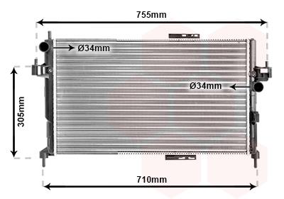 Ψυγείο, ψύξη κινητήρα VAN WEZEL 37002305