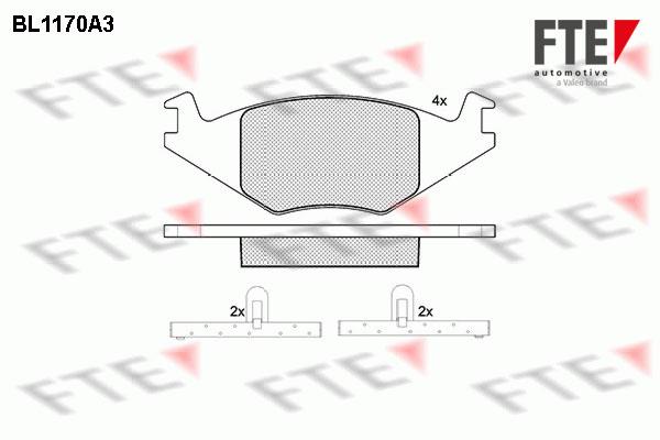 Σετ τακάκια, δισκόφρενα FTE BL1170A3