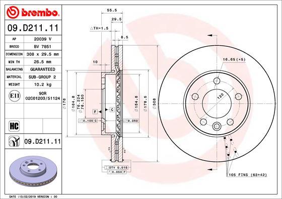 Δισκόπλακα εμπρός
 PRIME LINE - UV Coated
