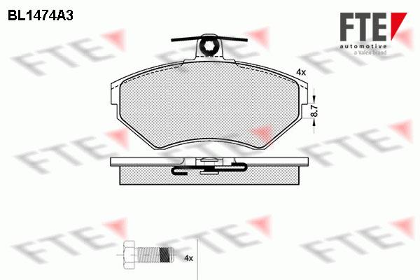 Σετ τακάκια, δισκόφρενα FTE BL1474A3