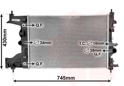 Ψυγείο, ψύξη κινητήρα VAN WEZEL 37002486