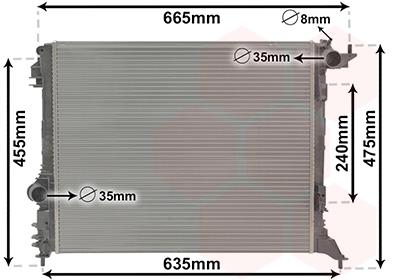 Ψυγείο, ψύξη κινητήρα VAN WEZEL 43012709