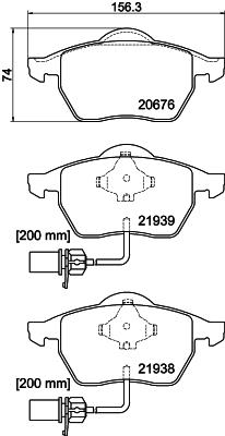 Σετ τακάκια, δισκόφρενα HELLA PAGID 8DB 355 008-411