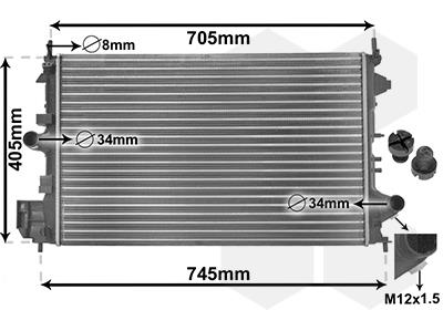 Ψυγείο, ψύξη κινητήρα VAN WEZEL 37002462