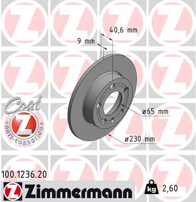 Δισκόπλακες πίσω ZIMMERMAN 100.1236.20