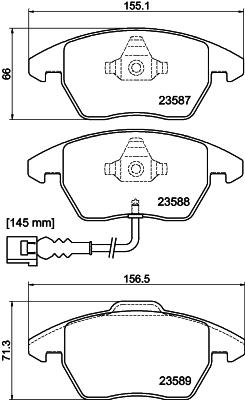 Σετ τακάκια, δισκόφρενα HELLA PAGID 8DB355010581