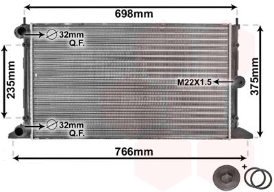 Ψυγείο, ψύξη κινητήρα VAN WEZEL 58002188