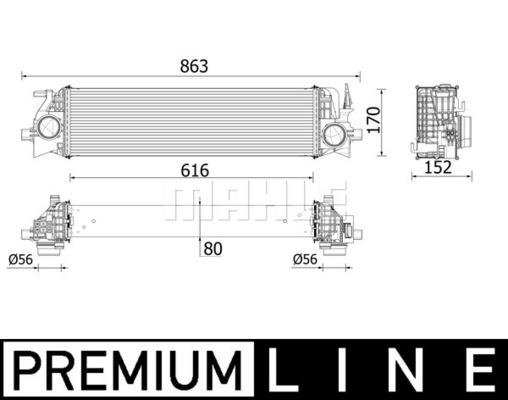Ψυγείο αέρα υπερπλήρωσης ( intercooler ) MAHLE CI554000P