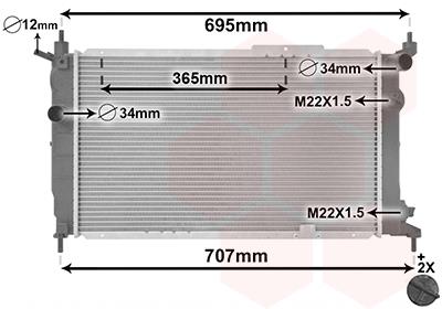 Ψυγείο, ψύξη κινητήρα VAN WEZEL 37002091