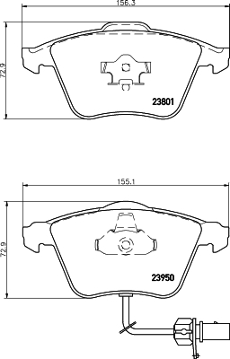 Σετ τακάκια, δισκόφρενα HELLA PAGID 8DB355011711