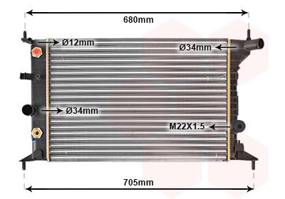 Ψυγείο, ψύξη κινητήρα VAN WEZEL 37002219