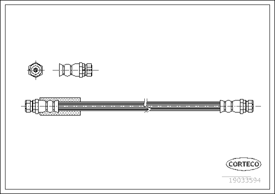 Ελαστικοί σωλήνες φρένων (μαρκούτσια) CORTECO 19033594