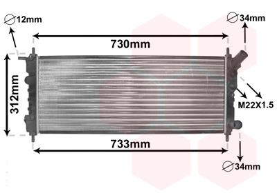 Ψυγείο, ψύξη κινητήρα VAN WEZEL 37002263