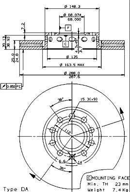 Δισκόπλακα εμπρός
 PRIME LINE - UV Coated
