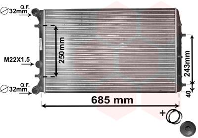 Ψυγείο, ψύξη κινητήρα VAN WEZEL 76002010