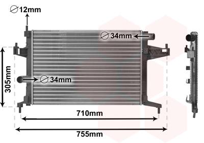 Ψυγείο, ψύξη κινητήρα VAN WEZEL 37002306