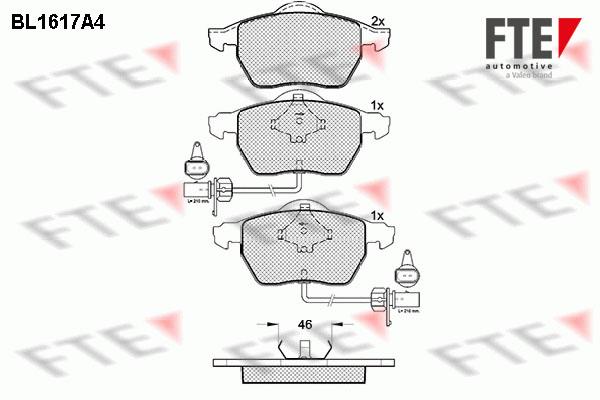 Σετ τακάκια, δισκόφρενα FTE BL1617A4