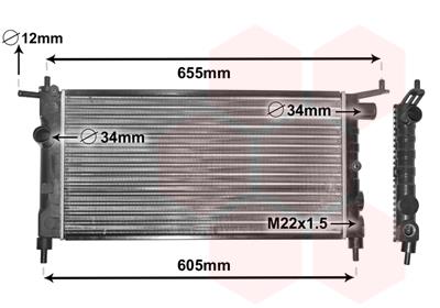 Ψυγείο, ψύξη κινητήρα VAN WEZEL 37002183