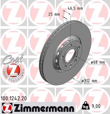 Δισκόπλακες εμπρός ZIMMERMANN 100.1242.20