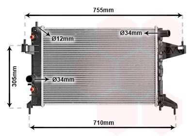 Ψυγείο, ψύξη κινητήρα VAN WEZEL 37002308