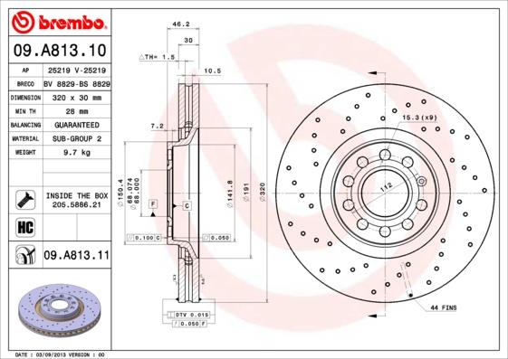 Δισκόπλακες εμπρός BREMBO 09.A813.11