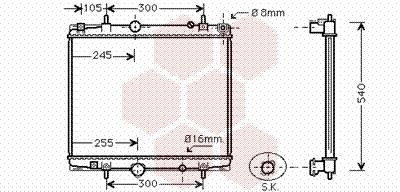 Ψυγείο, ψύξη κινητήρα VAN WEZEL 40002274