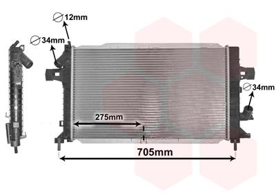 Ψυγείο, ψύξη κινητήρα VAN WEZEL 37002383