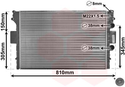 Ψυγείο, ψύξη κινητήρα VAN WEZEL 28002049