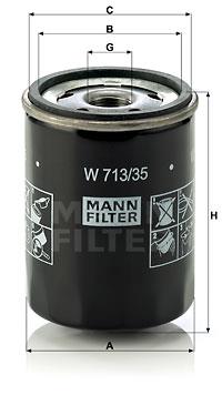 Φίλτρο λαδιού MANN-FILTER W71335