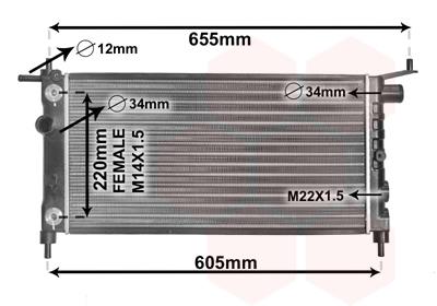 Ψυγείο, ψύξη κινητήρα VAN WEZEL 37002184