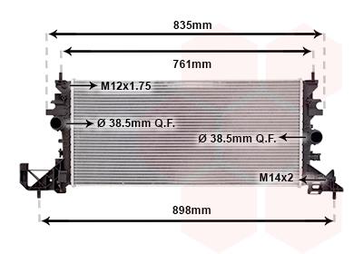 Ψυγείο, ψύξη κινητήρα VAN WEZEL 37012704