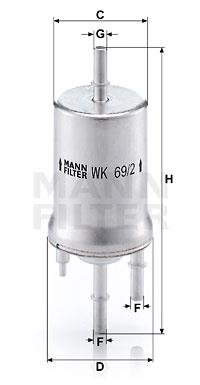 Φίλτρο καυσίμων MANN-FILTER WK692