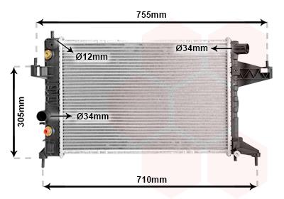 Ψυγείο, ψύξη κινητήρα VAN WEZEL 37002304