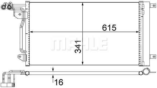 Συμπυκνωτής, σύστ. κλιματισμού MAHLE ORIGINAL AC566000S