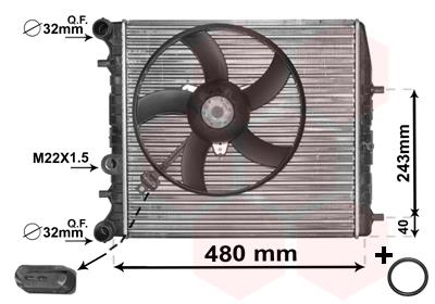 Ψυγείο, ψύξη κινητήρα VAN WEZEL 76002013