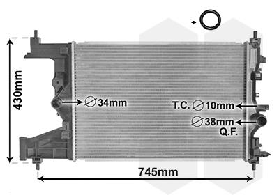 Ψυγείο, ψύξη κινητήρα VAN WEZEL 37002485