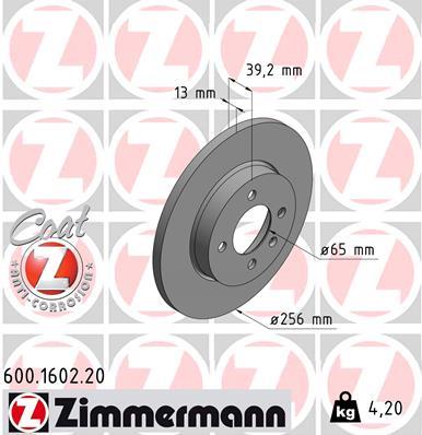 Δισκόπλακες εμπρός ZIMMERMANN 600.1602.20