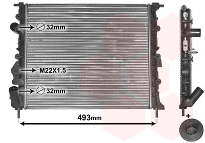 Ψυγείο, ψύξη κινητήρα VAN WEZEL 43002197