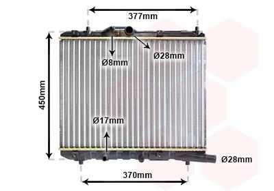 Ψυγείο, ψύξη κινητήρα VAN WEZEL 37002590