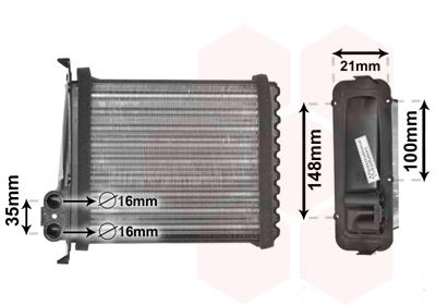 Εναλλάκτης θερμότητας, θέρμανση  VAN WEZEL 59006085