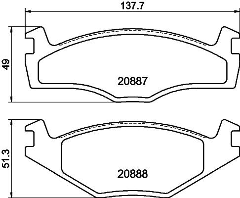 Σετ τακάκια, δισκόφρενα HELLA PAGID 8DB355017501